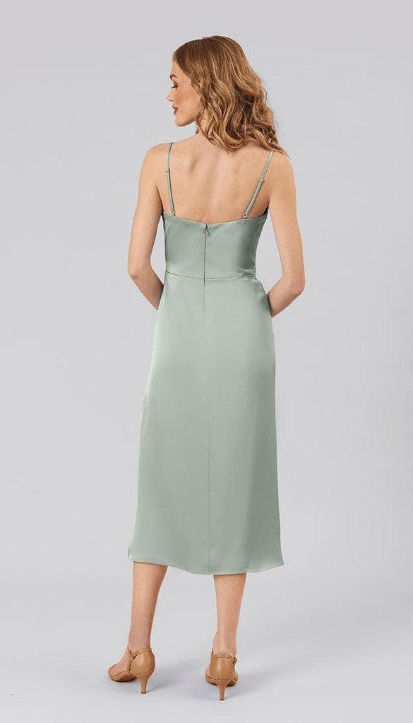 Taye Short Adjustable Satin Bridesmaid Dress | Kennedy Blue Rust