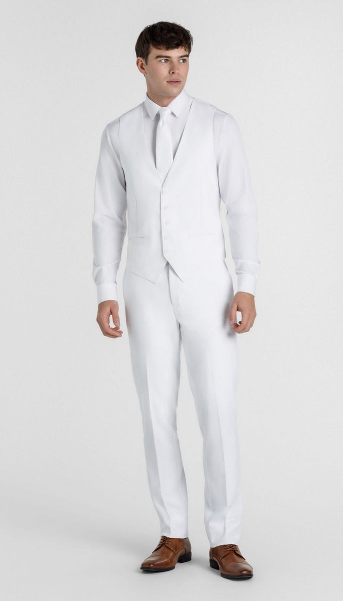 Kennedy Blue | Trim Fit White Mens Suit