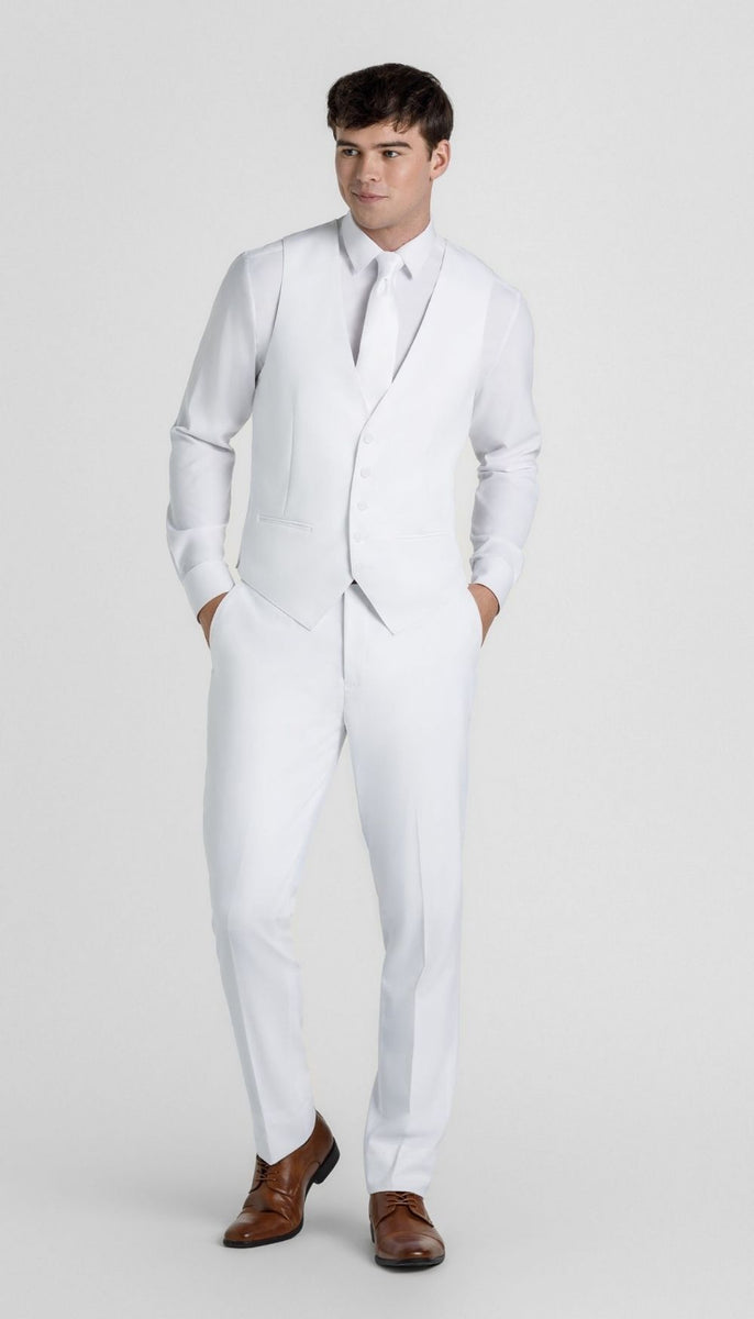 Kennedy Blue | Trim Fit 2 Piece Mens Suit White