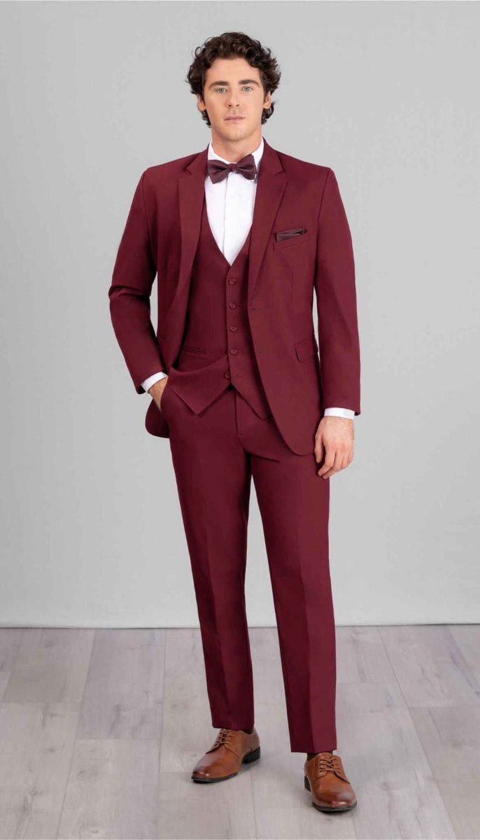 Trim Fit Burgundy Mens Suit | Kennedy Blue