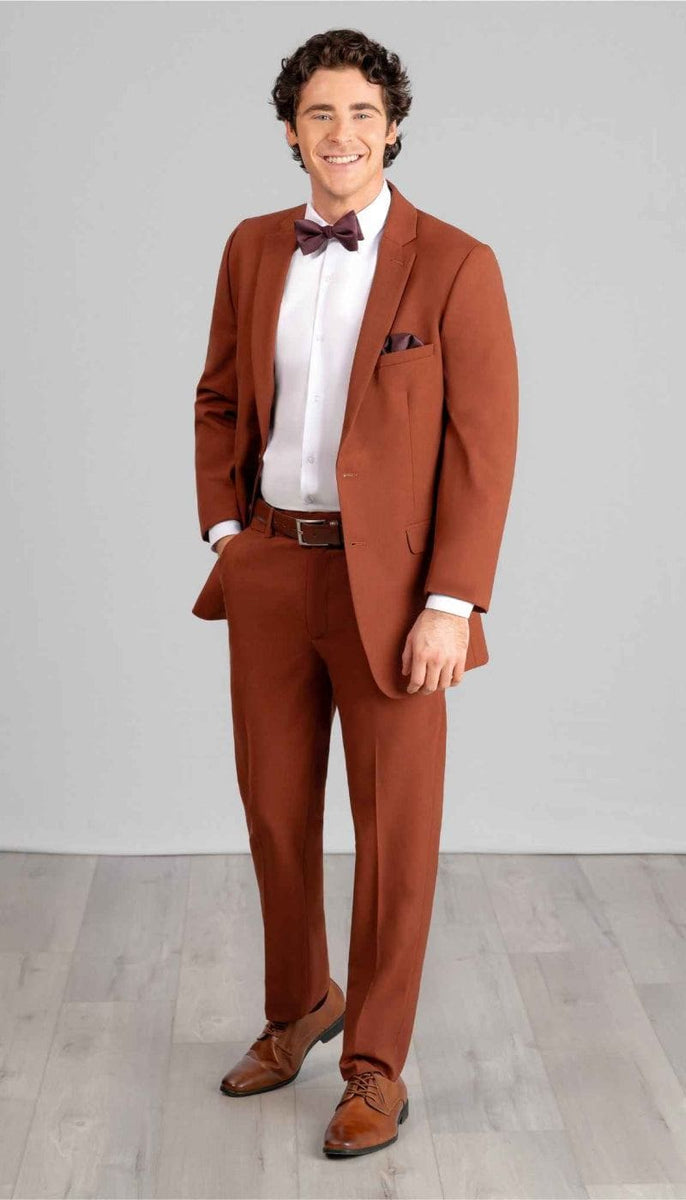 Kennedy Blue | Trim Fit 2 Piece Mens Suit Rust