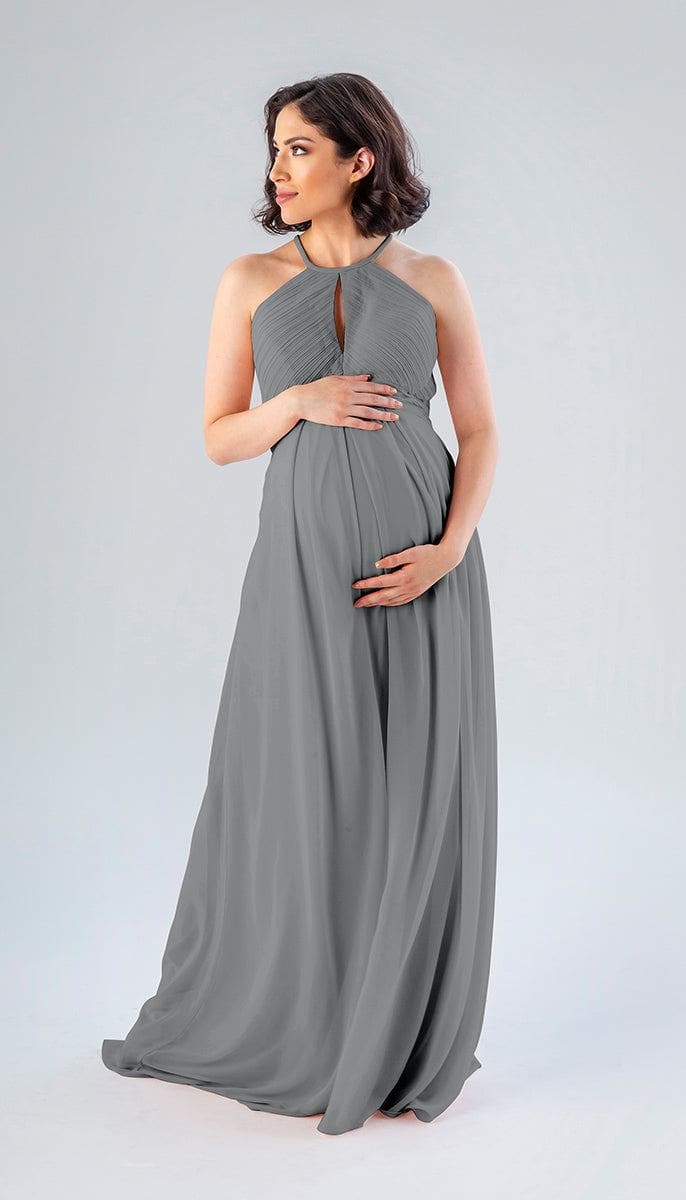 lavender floral bridesmaid dress Iris Print Halter Maxi - 6 fall weddings Long Sleeve Dresses Rose Gold Bridesmaid Dresses Color:BLACK shantung