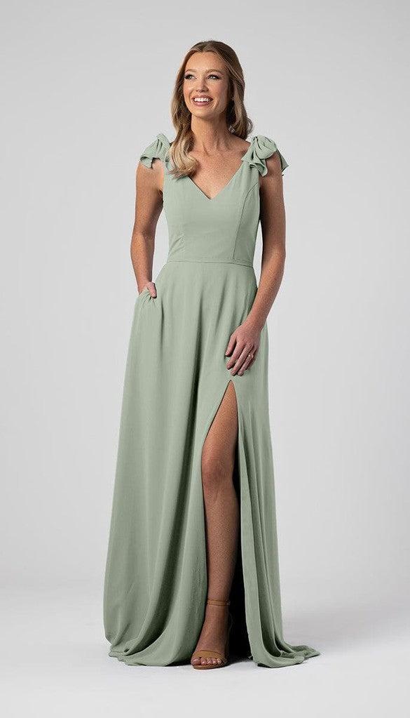 Leah Bow Sleeves Bridesmaid Dress
