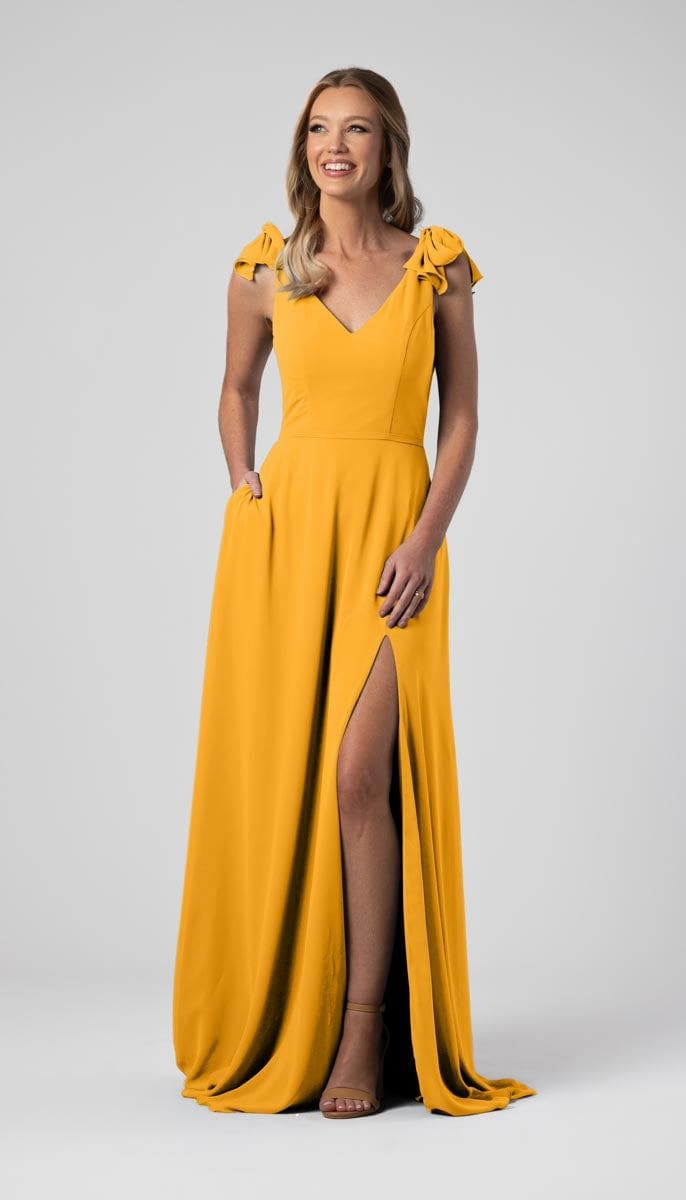 Leah Bow Sleeves Bridesmaid Dress