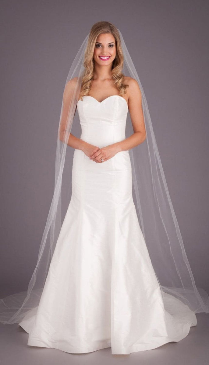 veilページ Jenna Pearl Waltz Length Veil | Azazie