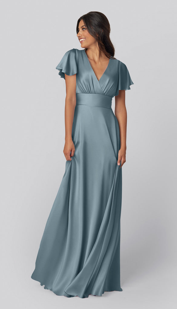 blue dress for baby girl Kennedy Blue Keely Velvet Bridesmaid Dress  Wedding Shoppe