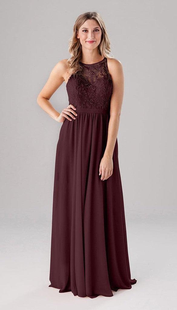 Maria High Neck Embroidered Bridesmaids Dress