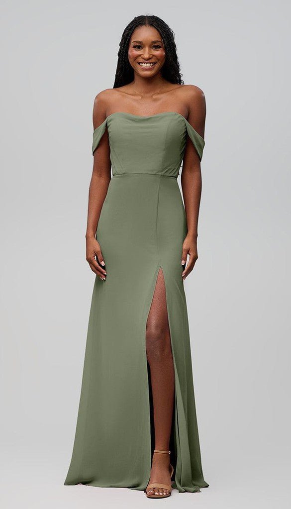Mia Structured Chiffon Bridesmaid Dress | Kennedy Blue Moss