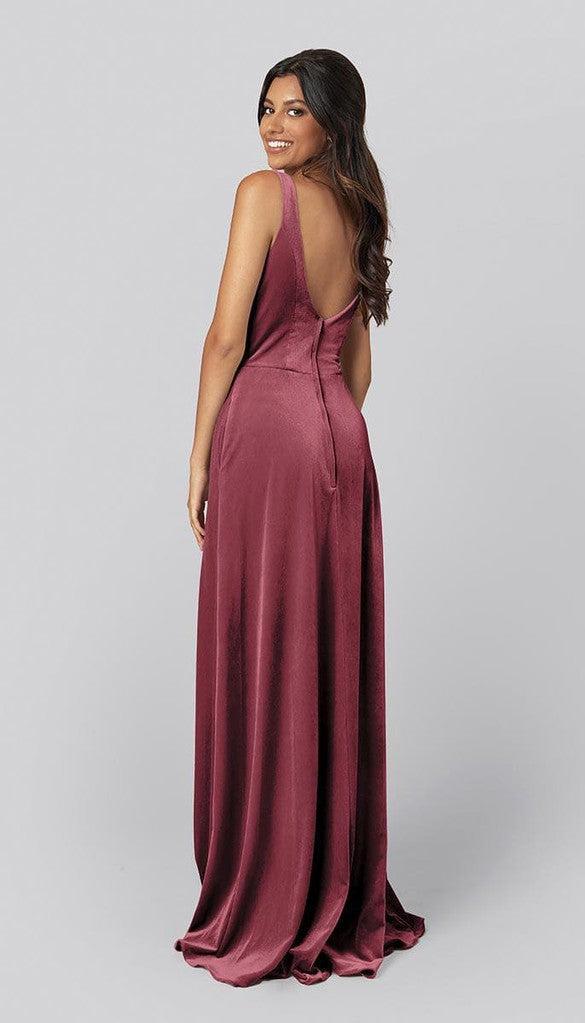 blue dress for baby girl Pippa Fitted Velvet Bridesmaid Dress