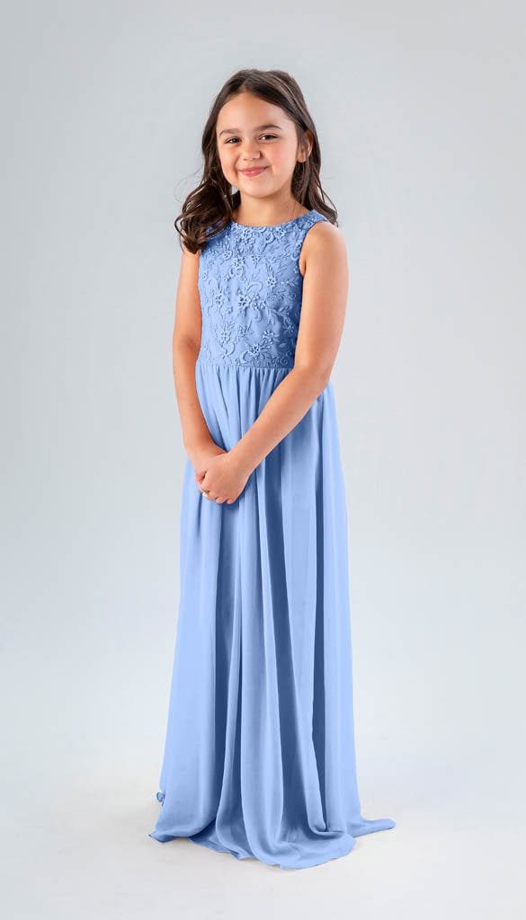 blue dress for baby girl One Shoulder Junior Bridesmaid Dresses with Pleated Sky Blue main image 0