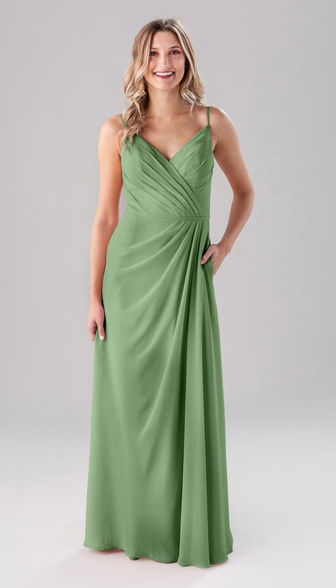 white christmas dresses Cowl Front Asymmetrical Satin Bridesmaid Dress - Champagne | Six Stories main image 1