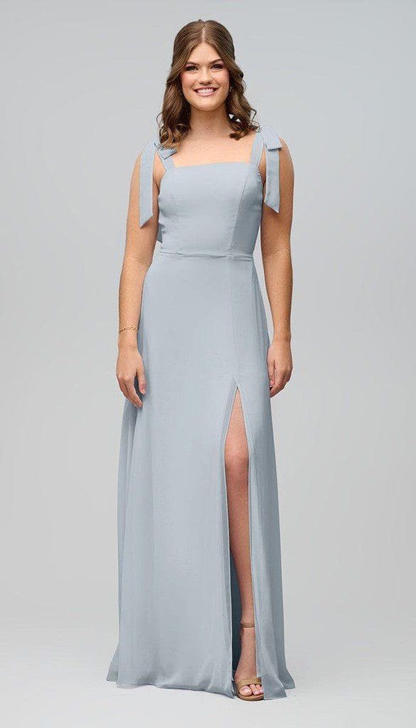 blue dress for baby girl Chiffon Reversible Crop Top Bridesmaid Dresses – Angrila