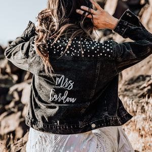 Classic Pearl Studded Jacket | Kennedy Blue