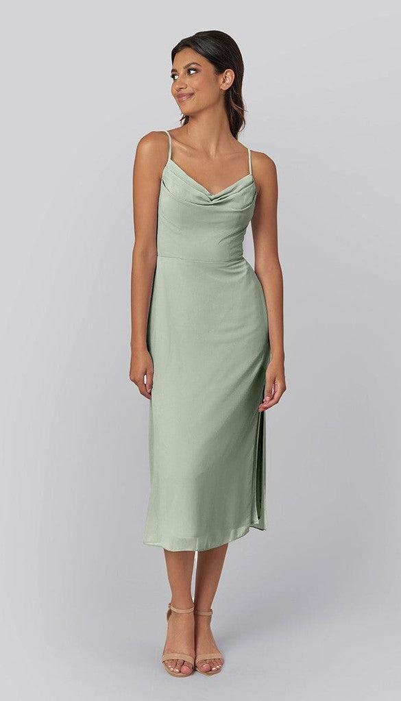 green emerald velvet dress Francesca Short Modern Bridesmaid Dress