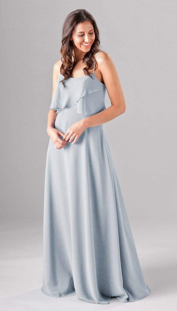 Sale Ready-to-Ship Chiffon Bridesmaid Dress | Kennedy Blue 12 / Fog Sale Ready-to-Ship Chiffon Bridesmaid Dress | Kennedy Blue 12 / Fog