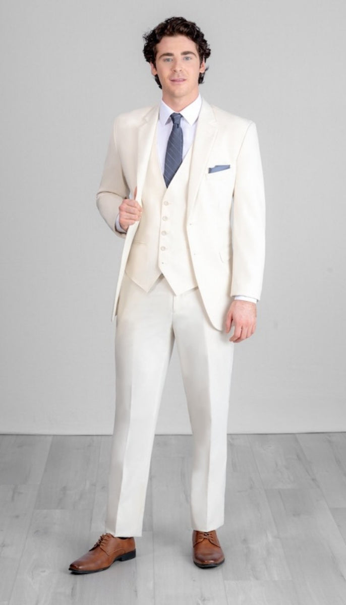 Trim Fit Creme Mens Suit