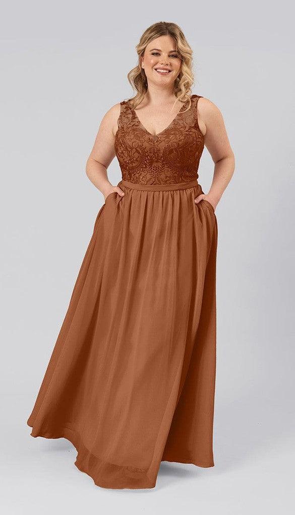 Wren Embroidered Lace Bridesmaid Dress | Kennedy Blue Burnt Orange