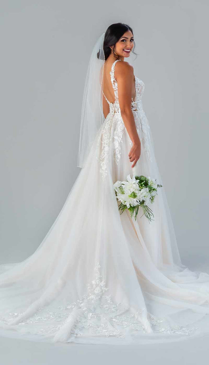 V Neck Wedding Dress