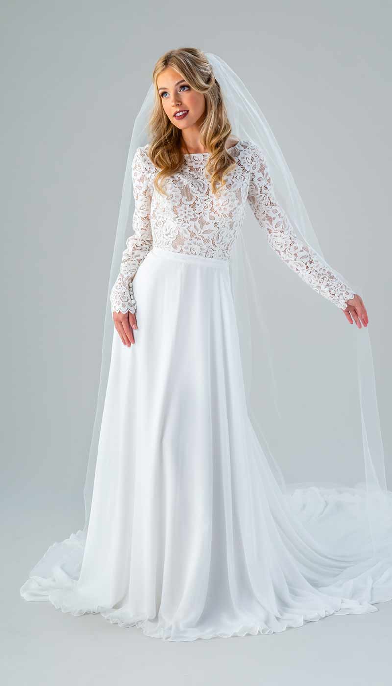 Long Sleeve Wedding Dress Kennedy Blue Cleo
