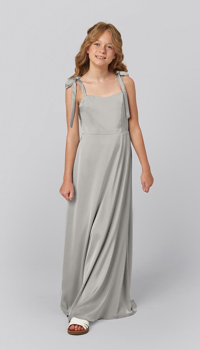 Satin Junior Bridesmaid Dress | Kennedy Blue Elsa Sea Foam