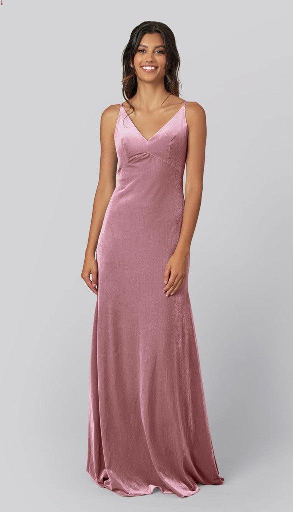blue dress for baby girl Erin Velvet Fitted Bridesmaid Dress
