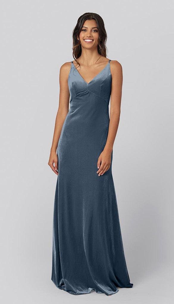 chinese dress ladies Erin Velvet Fitted Bridesmaid Dress