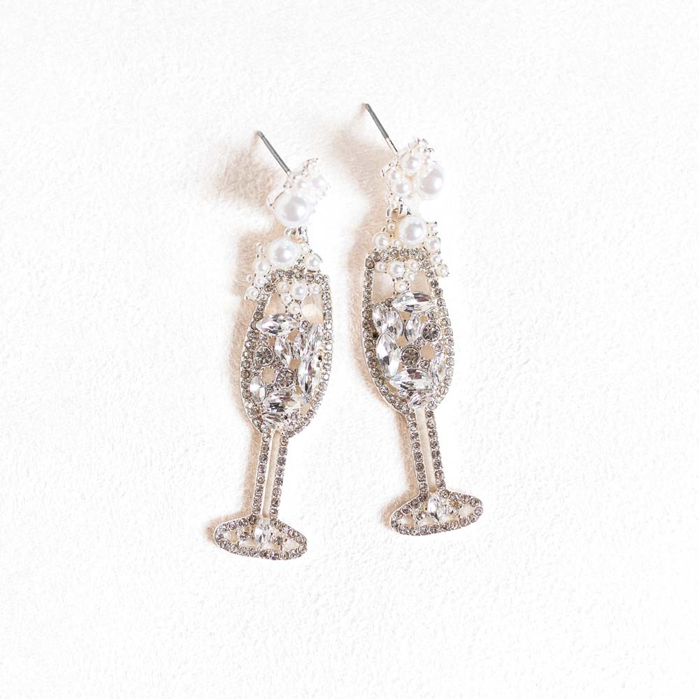|Champagne Glass Earrings