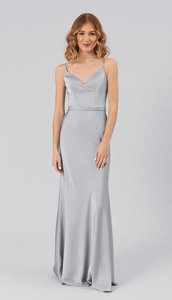 Demi Adjustable Satin Bridesmaid Dress | Kennedy Blue Sea Foam Demi Adjustable Satin Bridesmaid Dress | Kennedy Blue Sea Foam