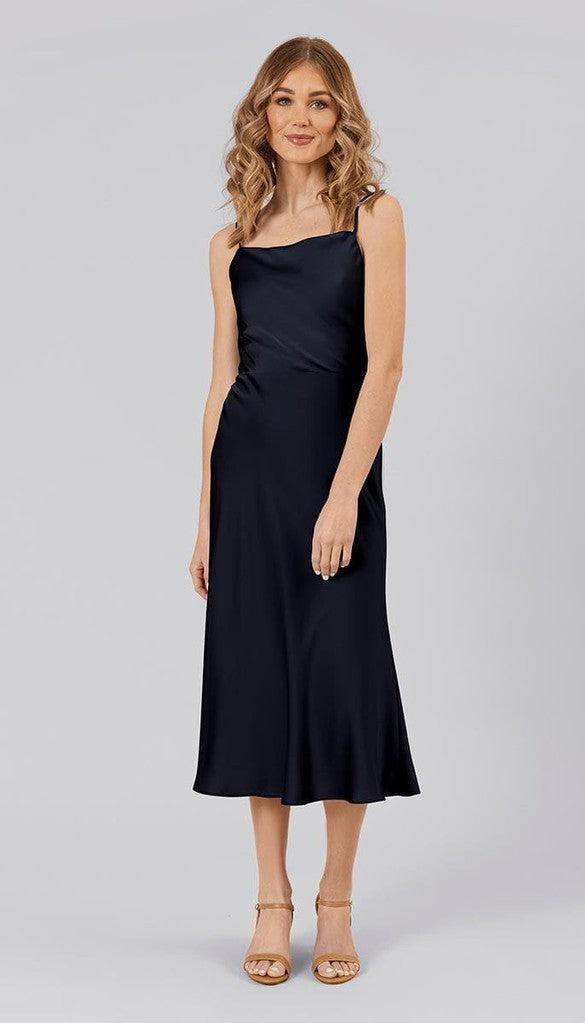 Kai Short Satin Bridesmaid Dress | Kennedy Blue