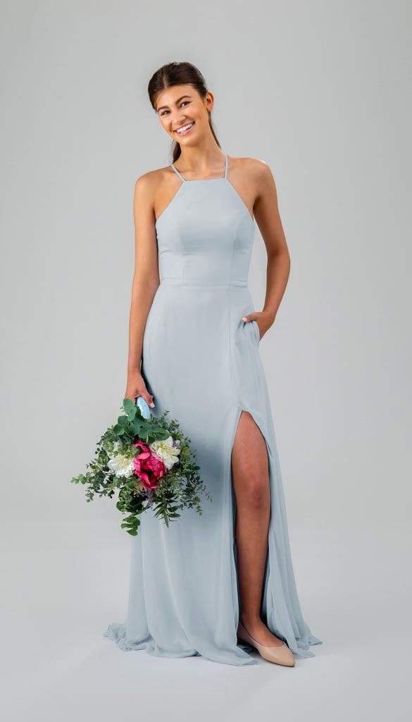 Luna High Neck Chiffon Bridesmaid Dress