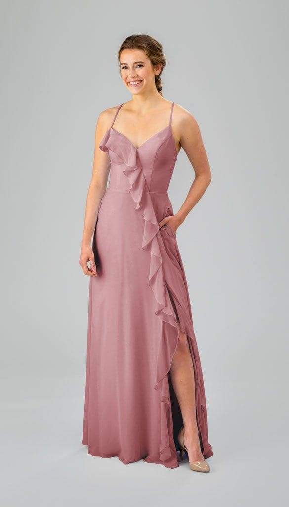 Macy Chiffon Adjustable Bridesmaid Dress Kennedy Blue