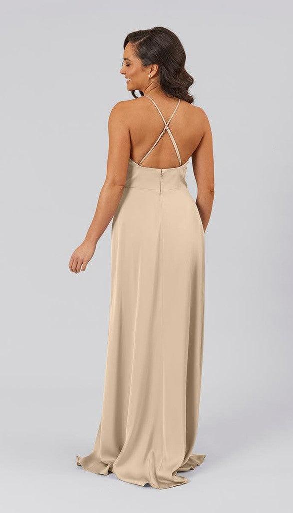 long gray bridesmaid dresses Dusty Blue Chiffon Long Sleeves Bridesmaid Dresses, BD133
