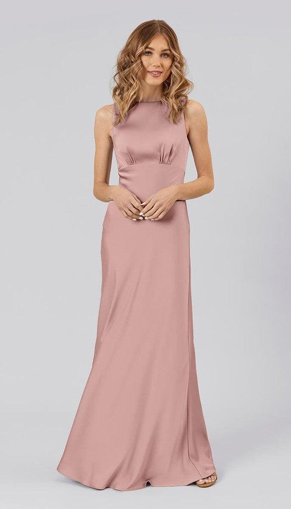 blue dress for baby girl Monica Satin Bridesmaid Dress