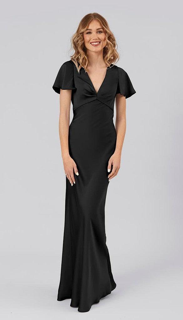 blue dress for baby girl Mismatched Mermaid Cheap Long Custom Black Bridesmaid Dresses , GRB0045