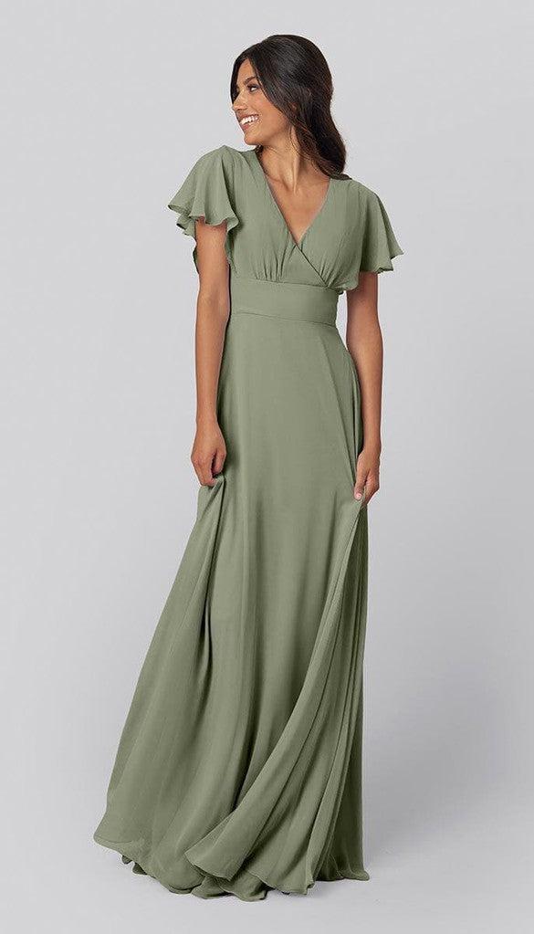 luca bridesmaid dresses Luxe Satin Modest Bridesmaid Dress
