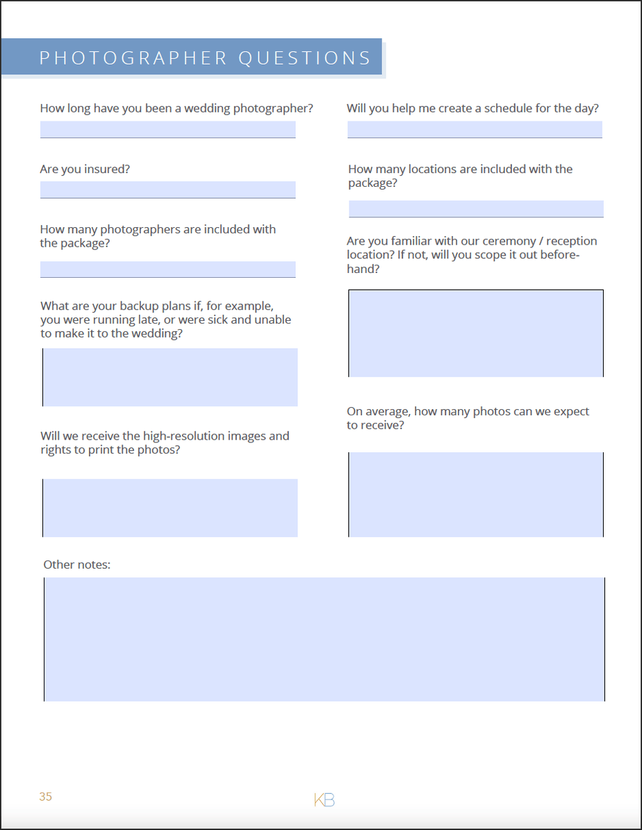 Wedding Planning Book & Checklist