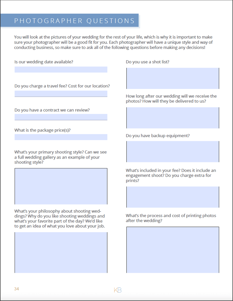 Wedding Planning Book & Checklist