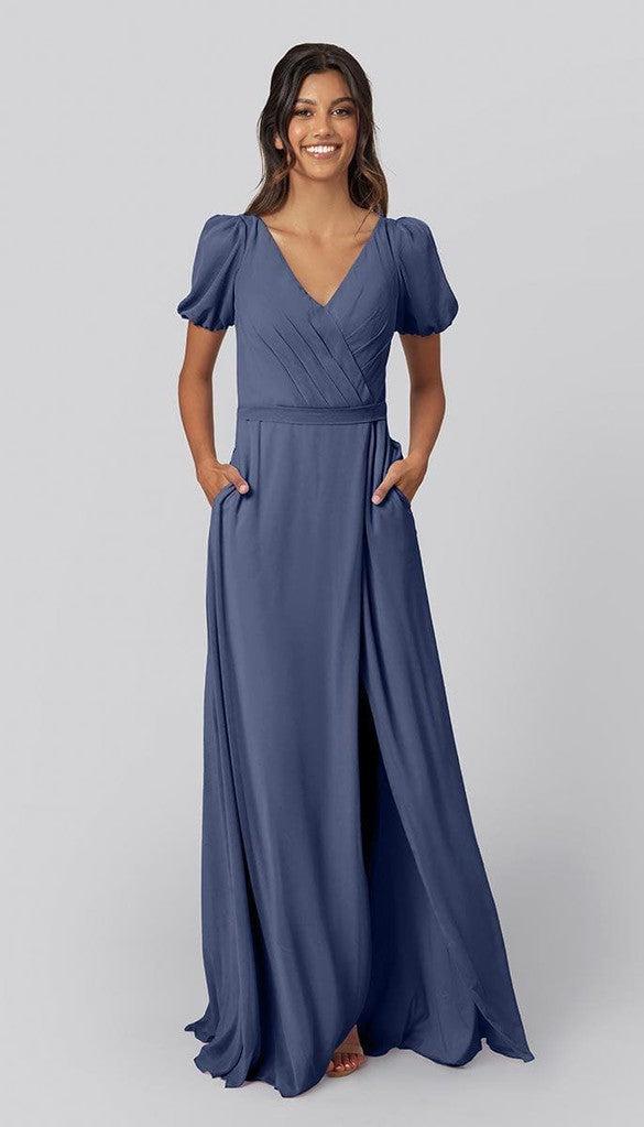 Stephanie Short Sleeve Bridesmaid Dress | Kennedy Blue