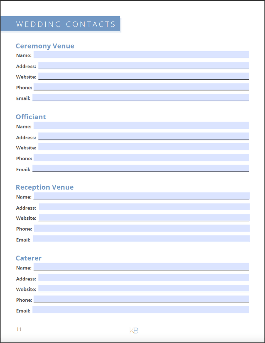 Wedding Planning Book & Checklist