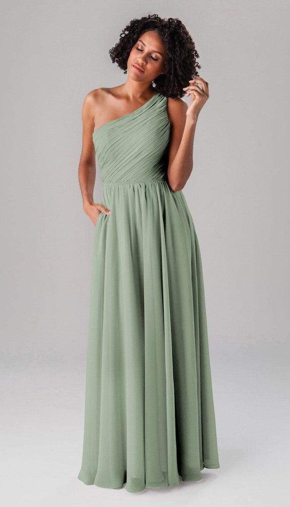Athena Ready to Ship Bridesmaids Dress | Kenendy Blue 32 / Olive Green