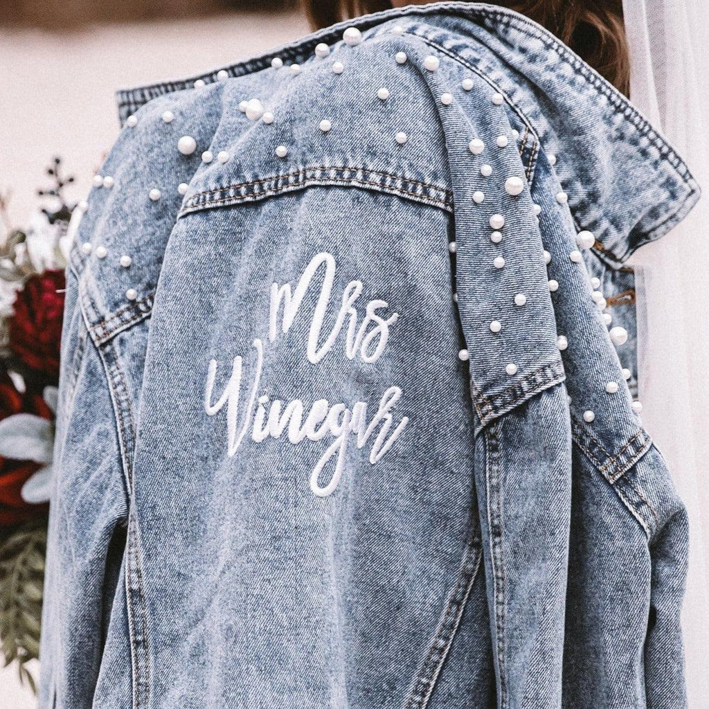 Classic Pearl Studded Jacket | Kennedy Blue