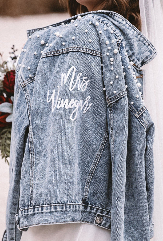 Classic Pearl Studded Jacket | Kennedy Blue