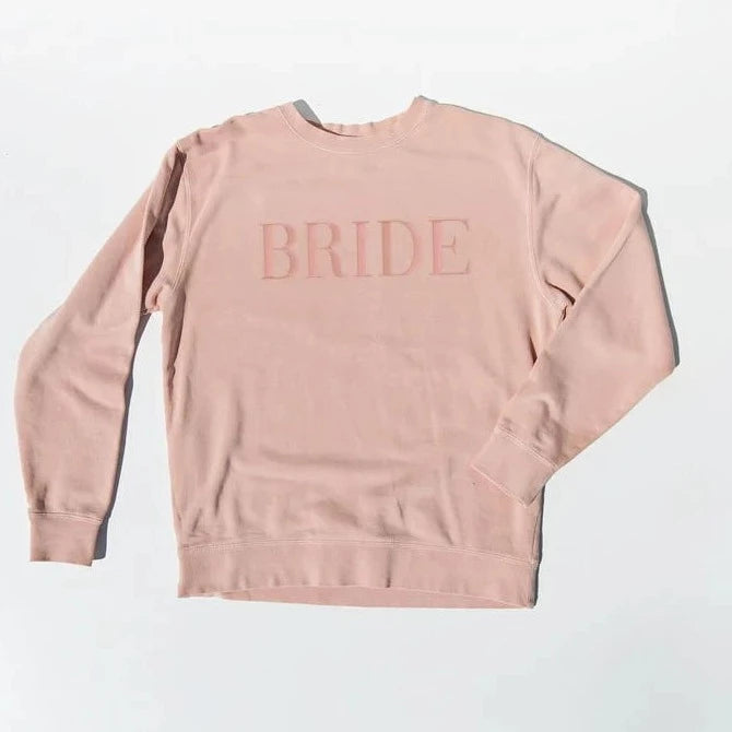 Dusty Pink|Bride Embroidered Sweatshirt