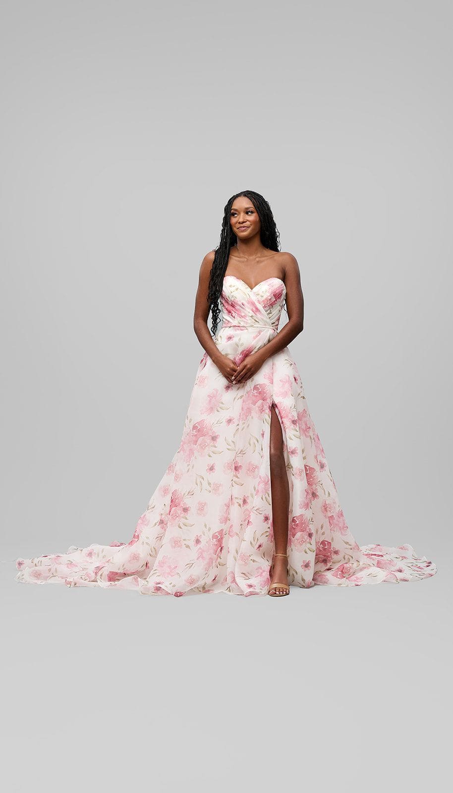 Whimsical Floral Organza Gown