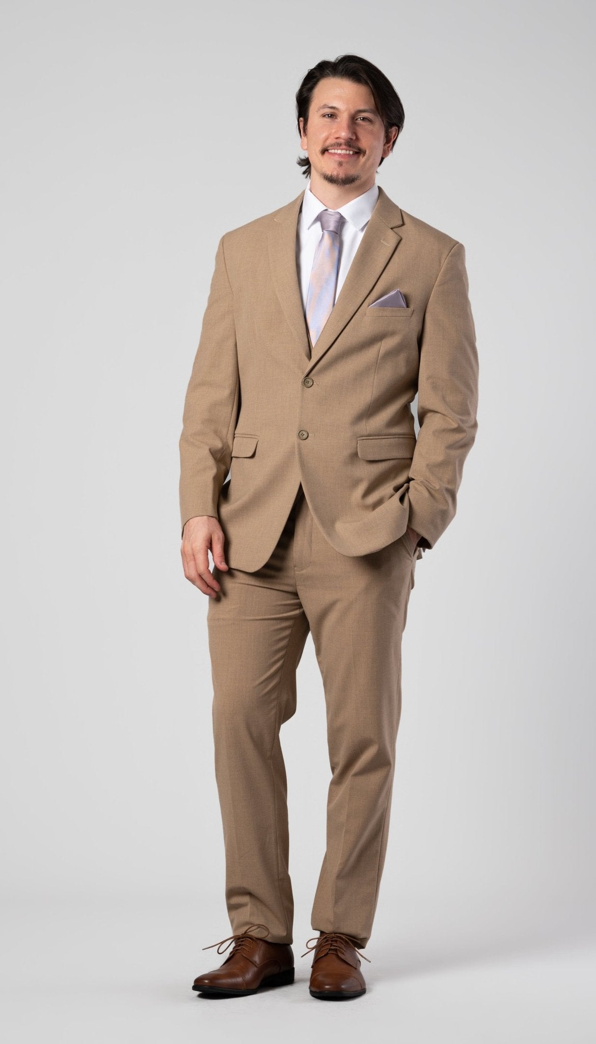 Camel|Kennedy Blue Trim Fit Pants