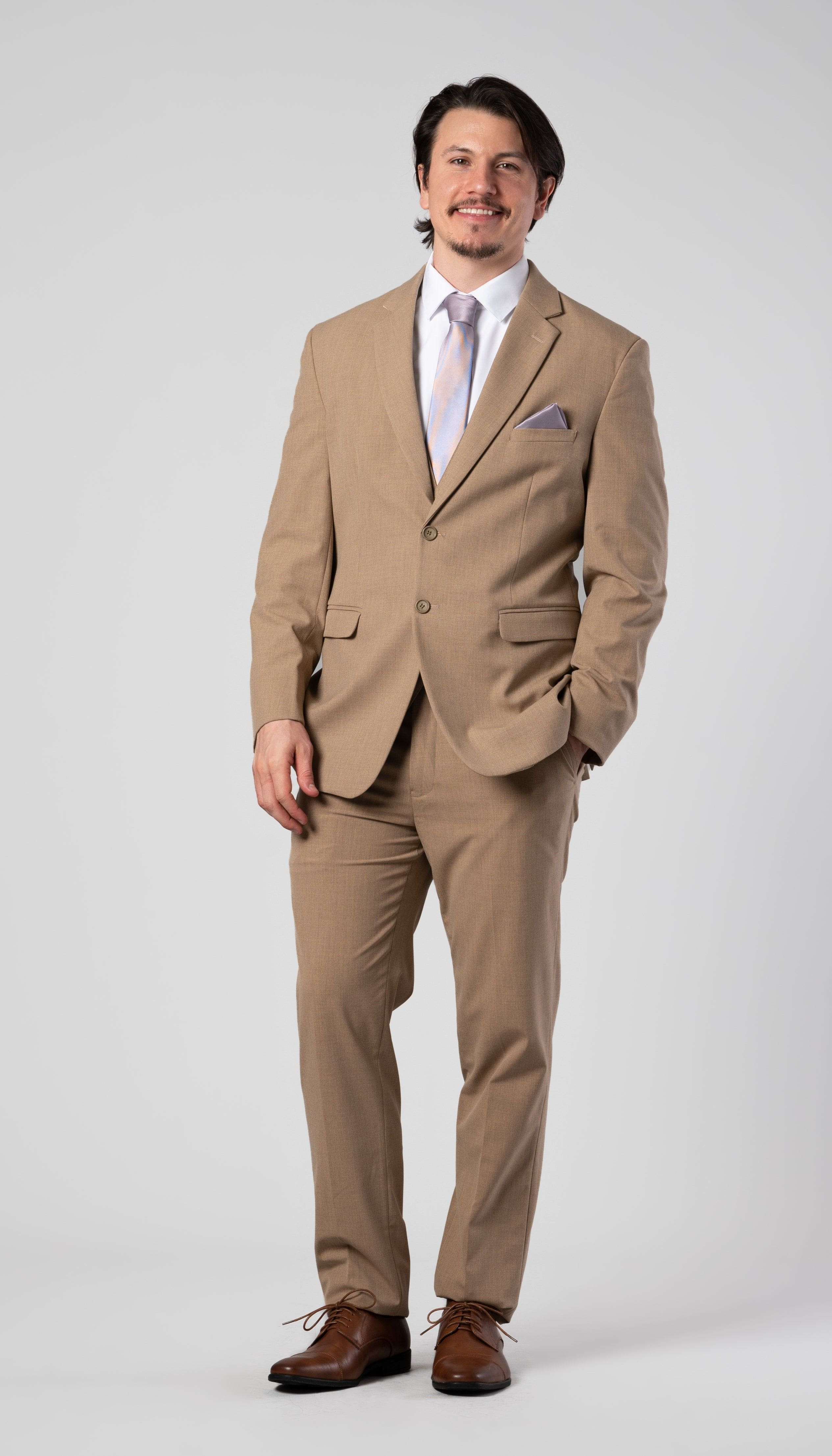 Camel|Kennedy Blue Trim Fit Jacket