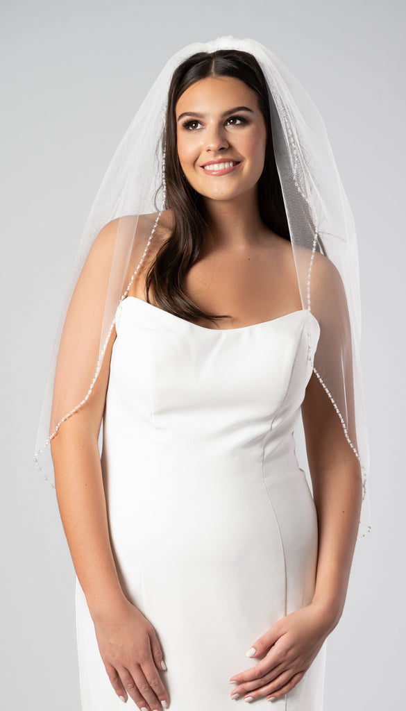 Esther Crystal and Pearl Edge Veil