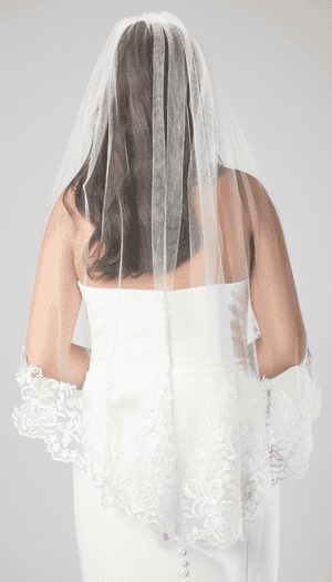 Edith Scalloped Lace Edge Veil | Kennedy Blue