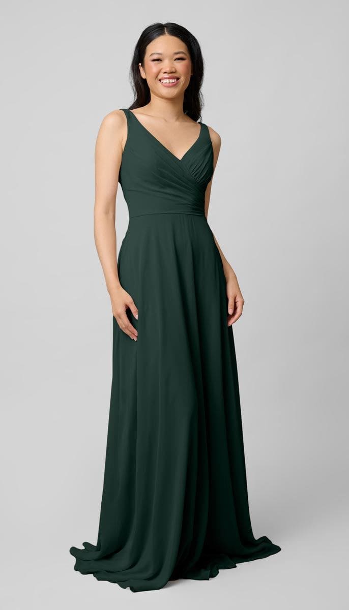 V Neck Bridesmaid Dress | Kennedy Blue Kristen Platinum Forest Green V Neck Bridesmaid Dress | Kennedy Blue Kristen Platinum Forest Green