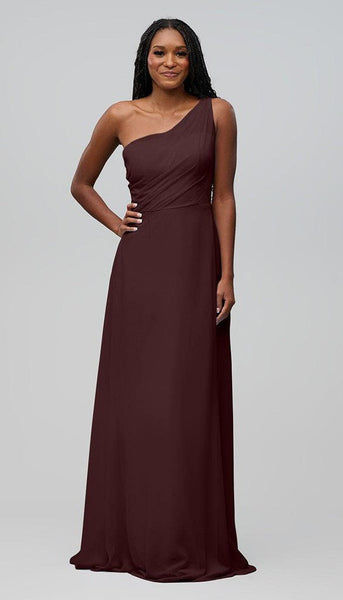 Alma One Shoulder Chiffon Bridesmaids Dress | Kennedy Blue Charcoal Alma One Shoulder Chiffon Bridesmaids Dress | Kennedy Blue Charcoal